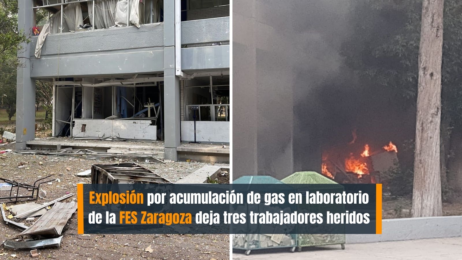 Explosión en FES Zaragoza deja tres heridos