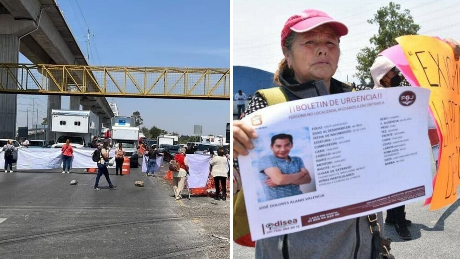 Bloque México - Toluca por familiares de desaparecidos