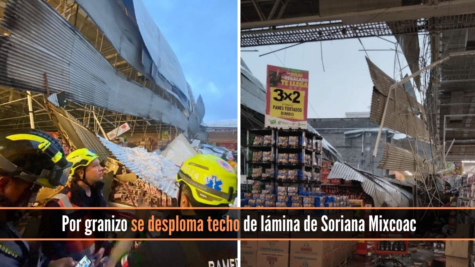 Se desploma techo de Soriana Mixcoac CDMX