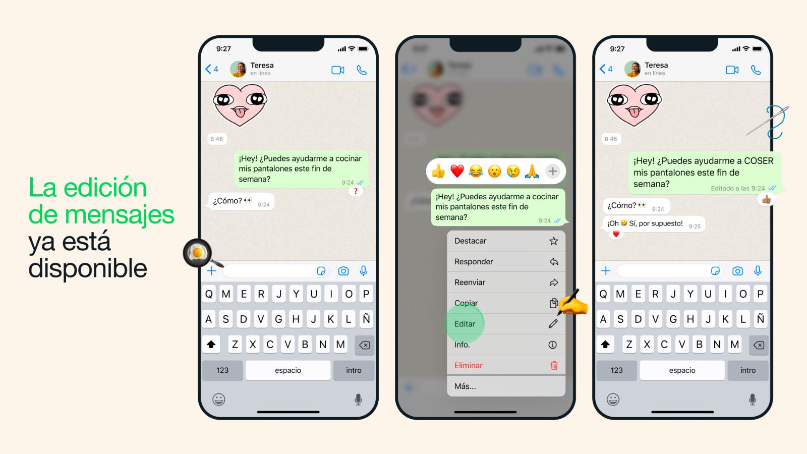 WhatsApp- Ahora puedes editar mensajes 15 minutos después de enviarlos