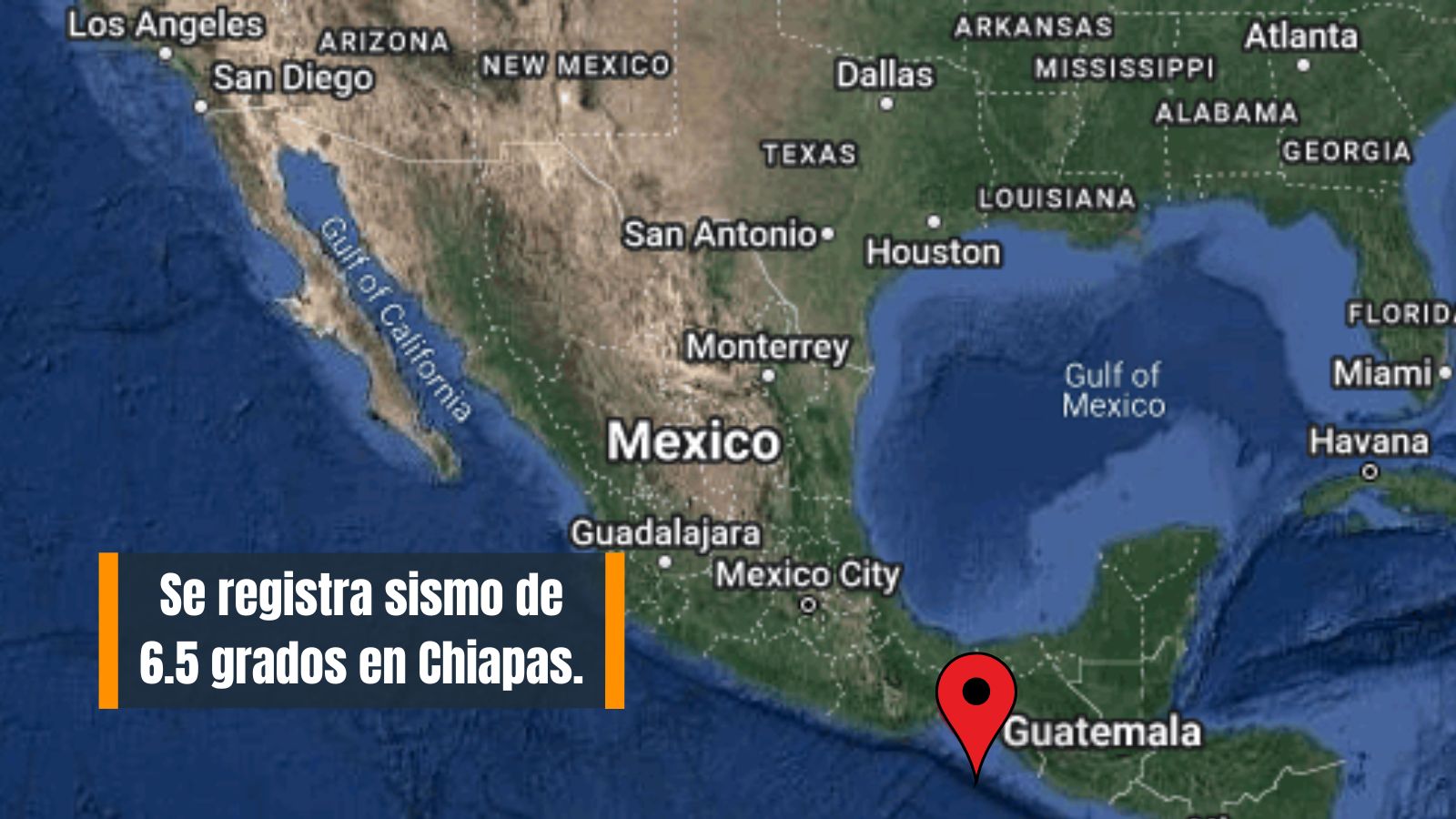 Se registra sismo de 6.5 grados en Chiapas.