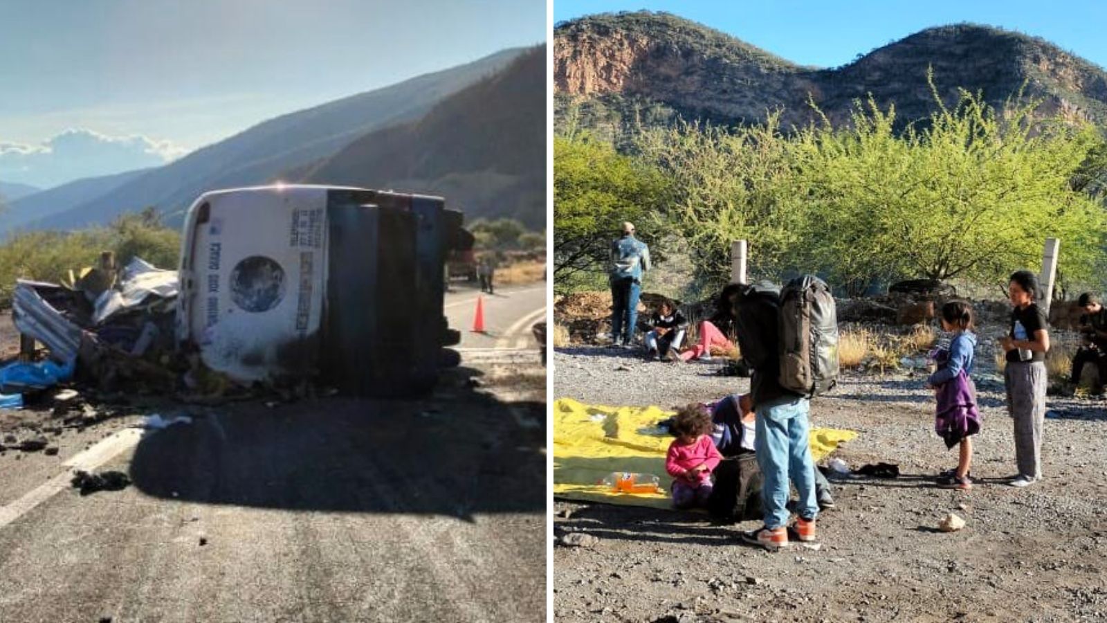 Volcadura de autobús en Oaxaca deja 17 migrantes muertos