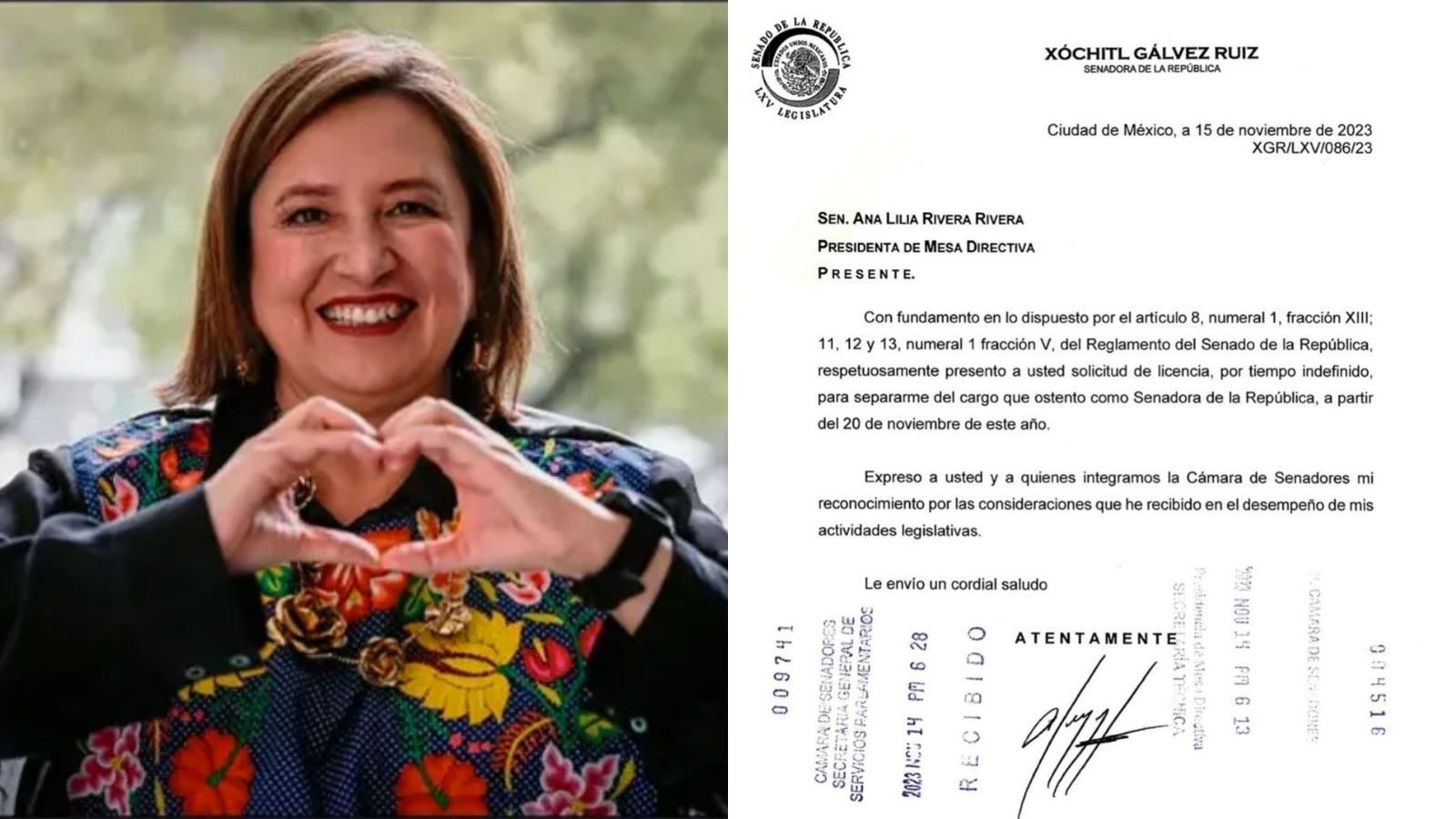 Elecciones 2024: Xóchitl Gálvez solicita licencia como senadora