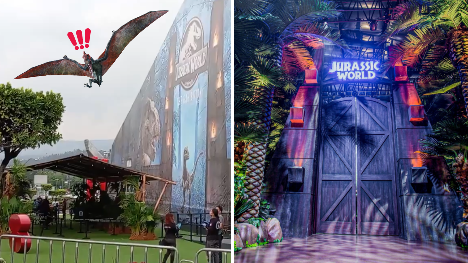 Roban dinosaurio mecánico de la expo Jurassic World en CDMX