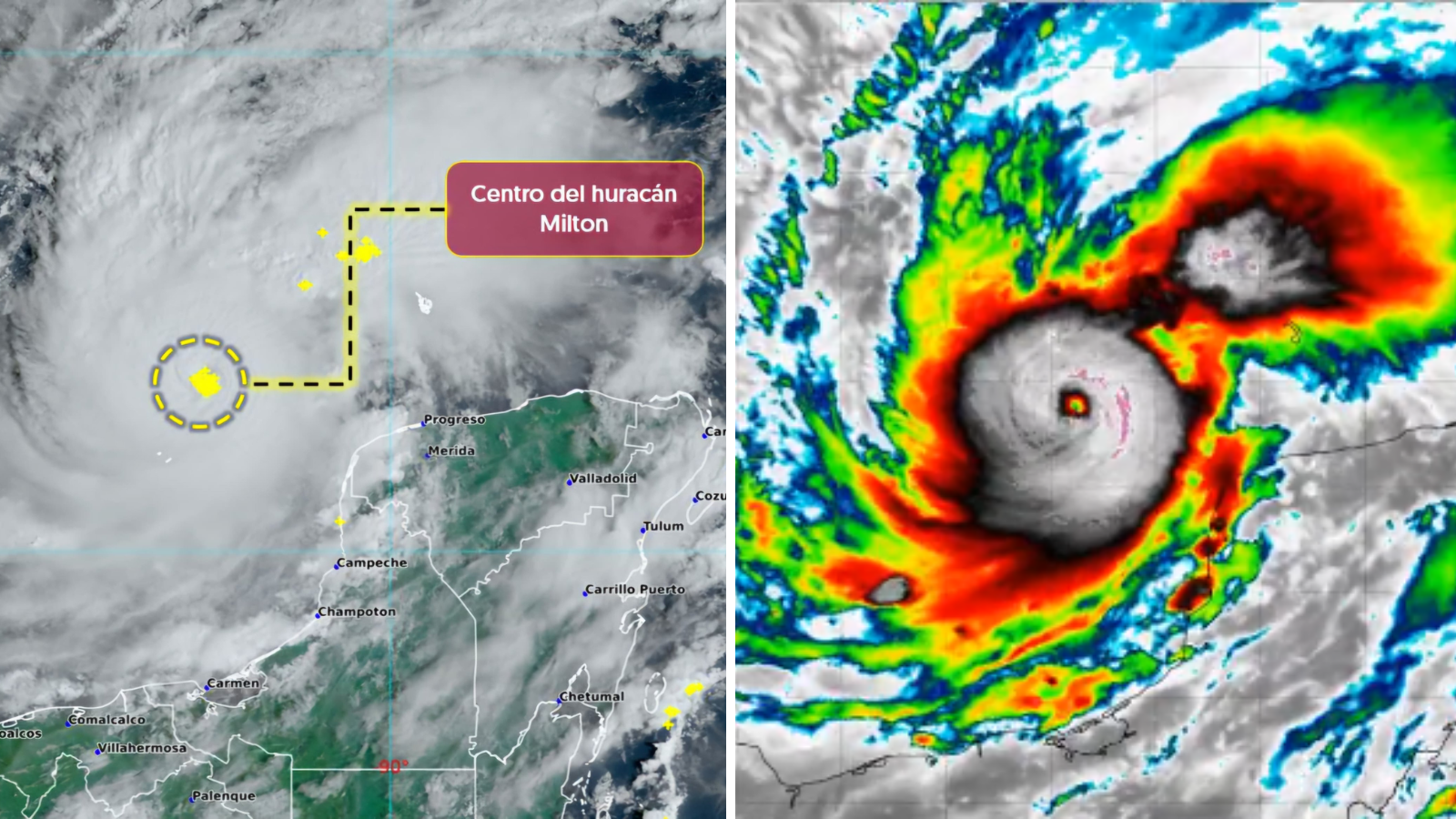 Huracán Milton se intensifica a categoría 5 sobre el Golfo de México