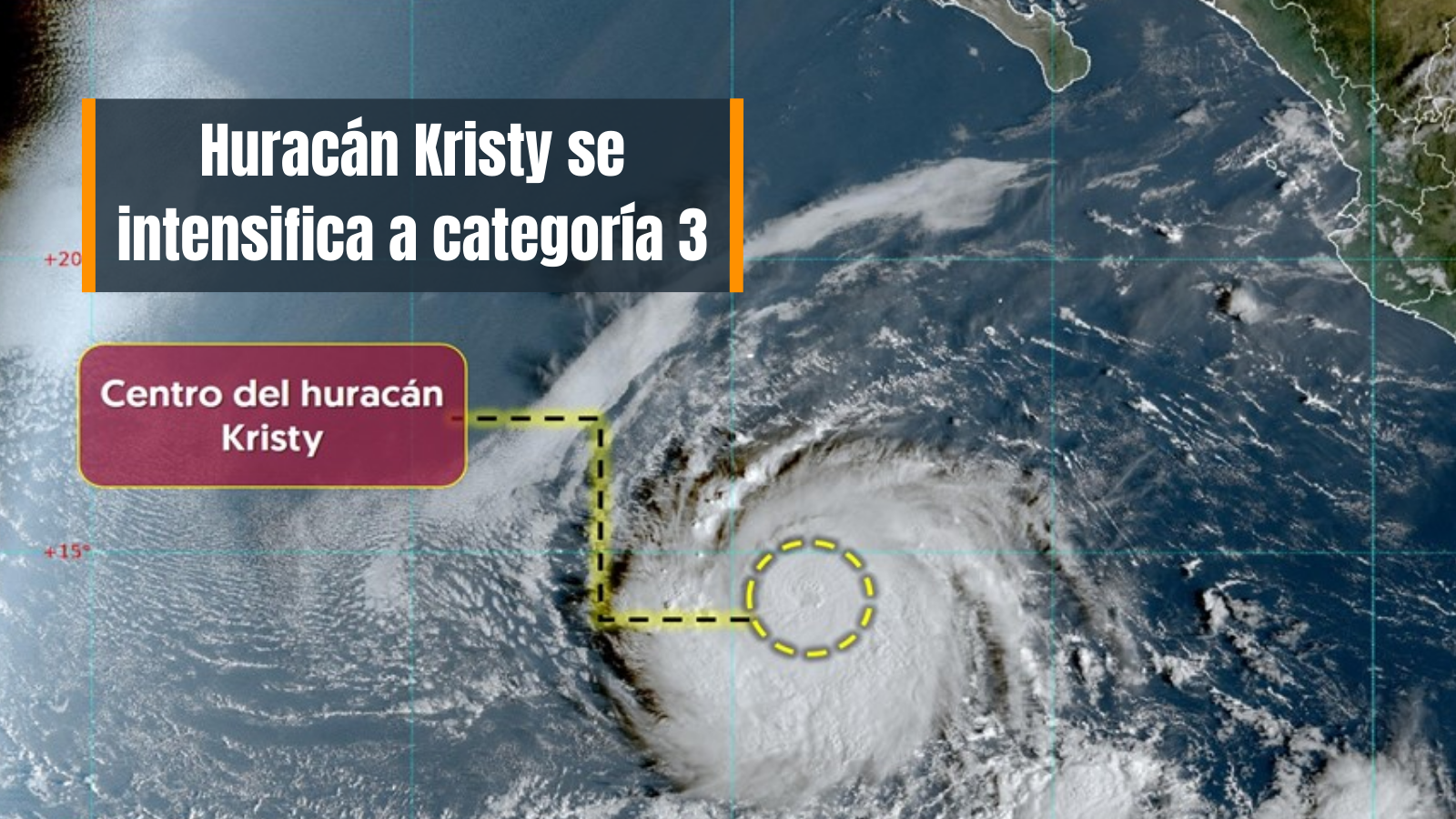 Kristy se intensifica a huracán categoría 3