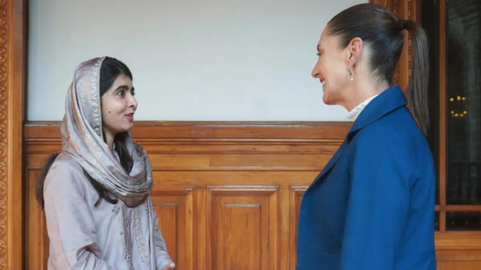 Sheinbaum recibe a Malala Yousafzai en Palacio Nacional