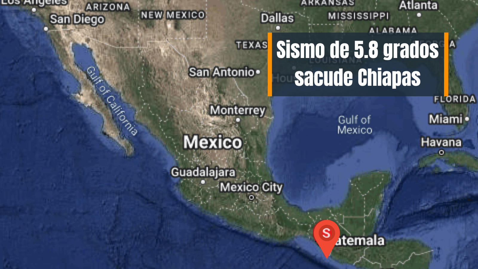 Sismo de 5.8 grados sacude a Chiapas