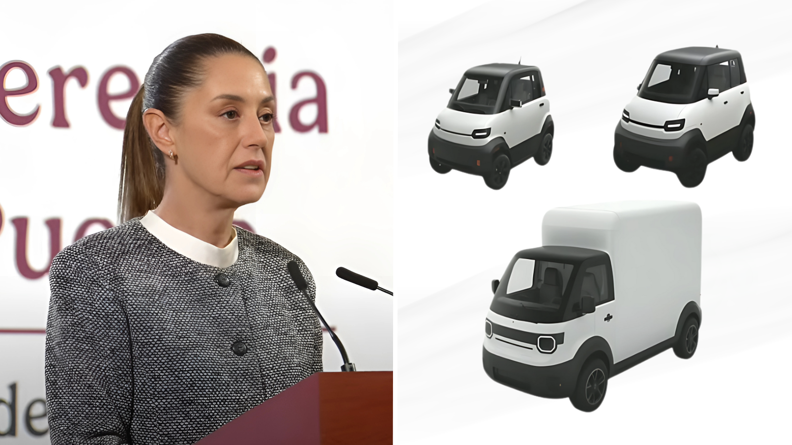 Sheinbaum presenta Olinia, autos eléctricos hechos en México