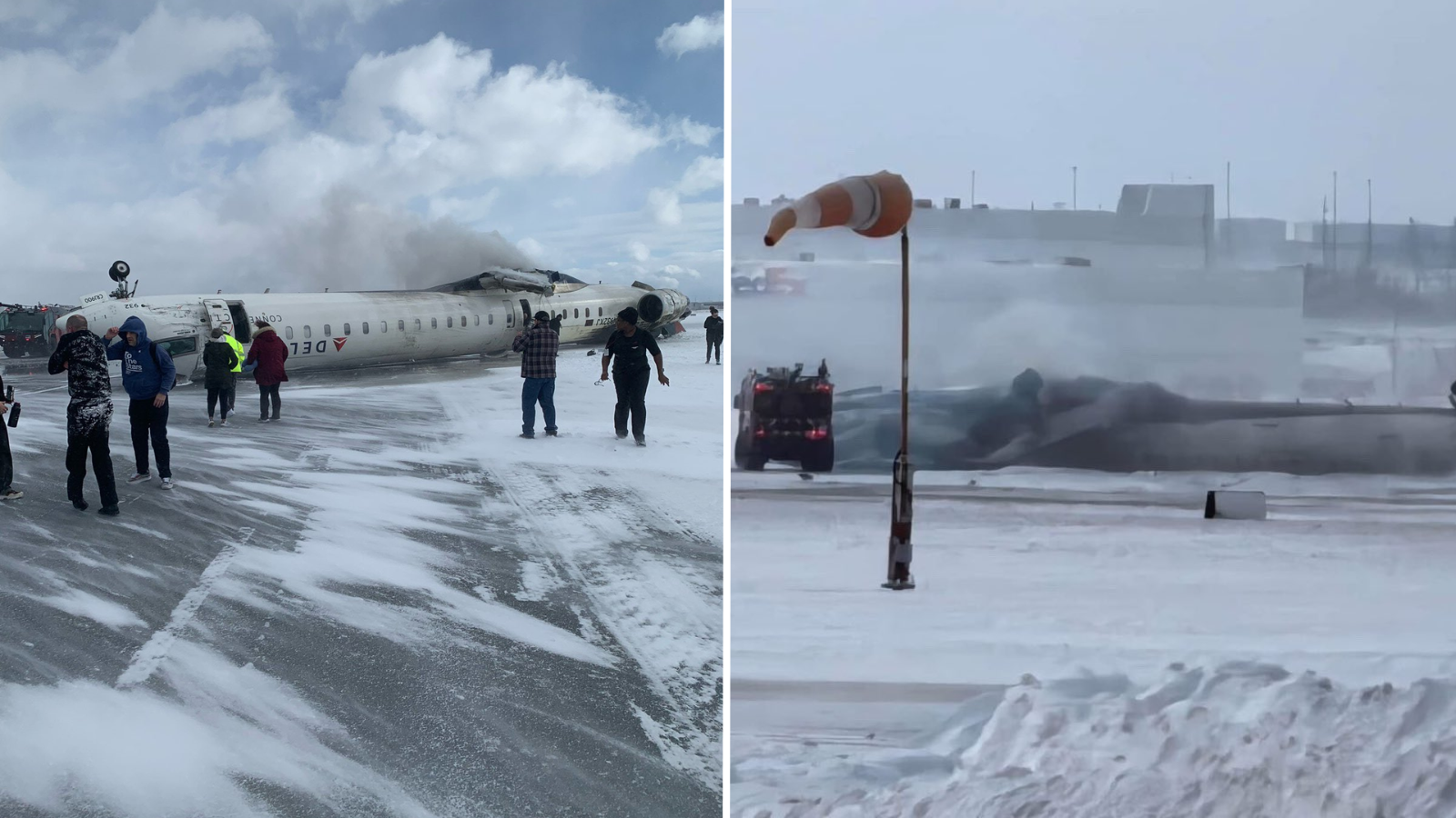 Avión de Delta Air Lines vuelca en el aeropuerto de Toronto