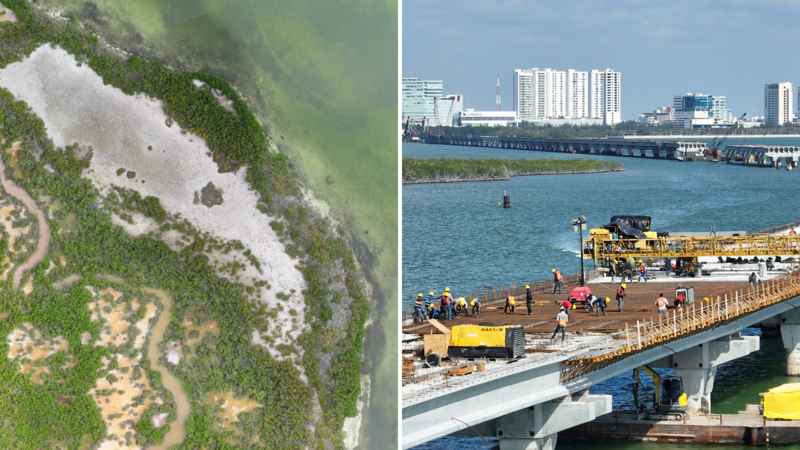 SICT realiza histórica rehabilitación ambiental en la construcción del puente vehicular Nichupté