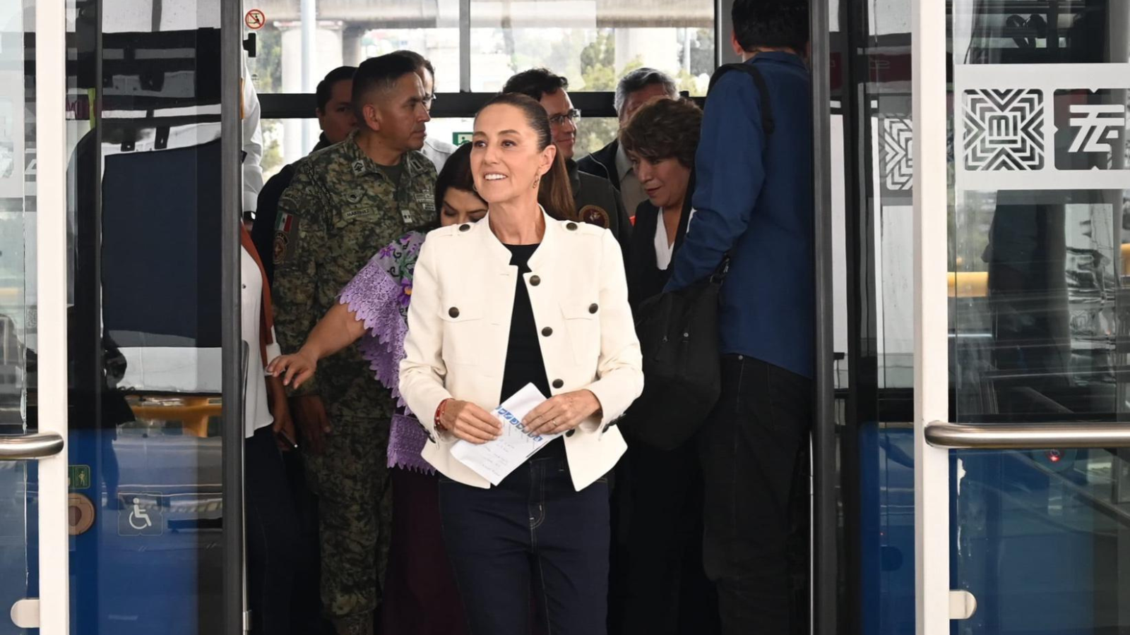 Sheinbaum supervisa pruebas del Trolebús Chalco-Santa Marta