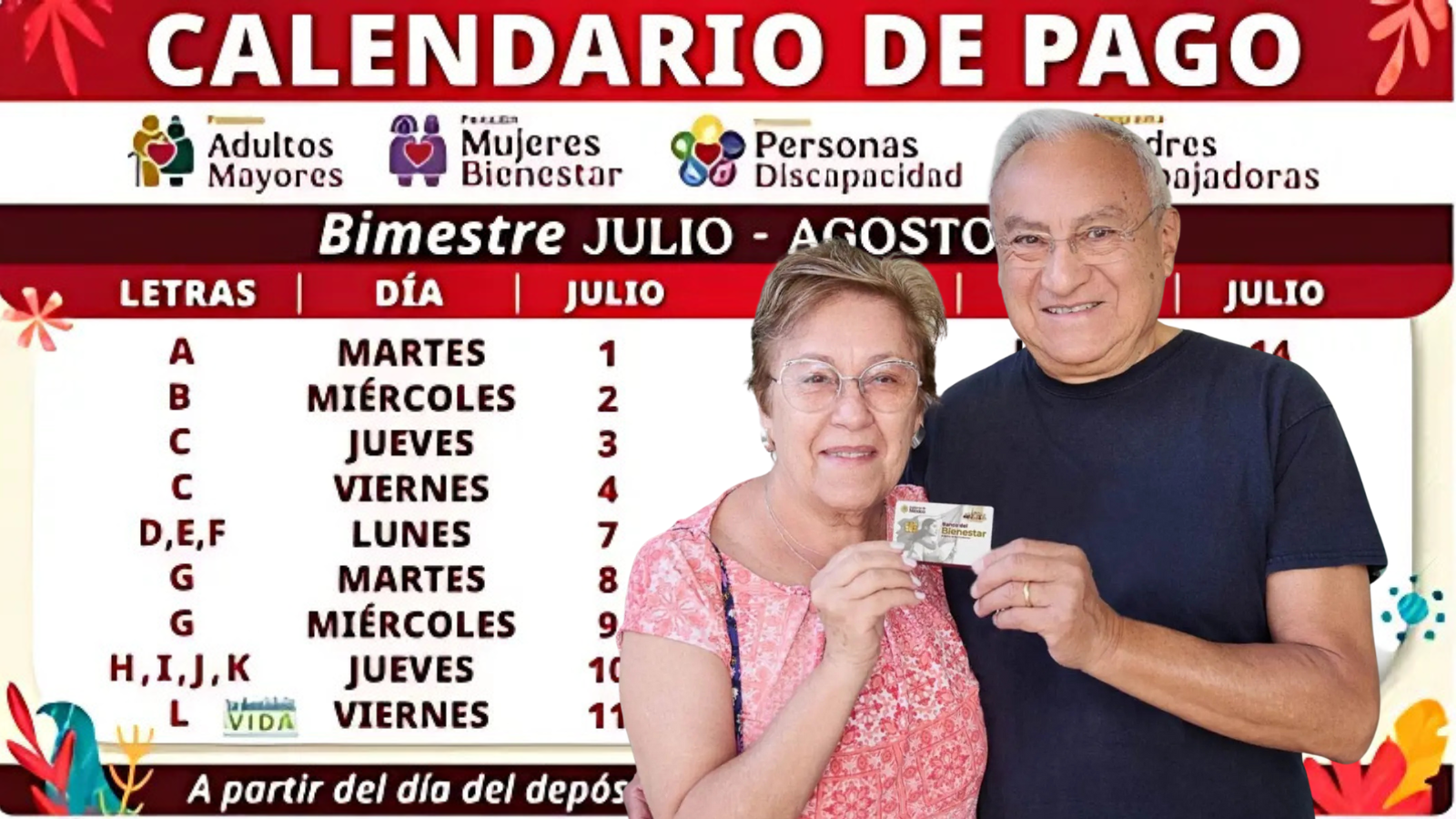 PENSIÓN DEL BIENESTAR JULIO AGOSTO