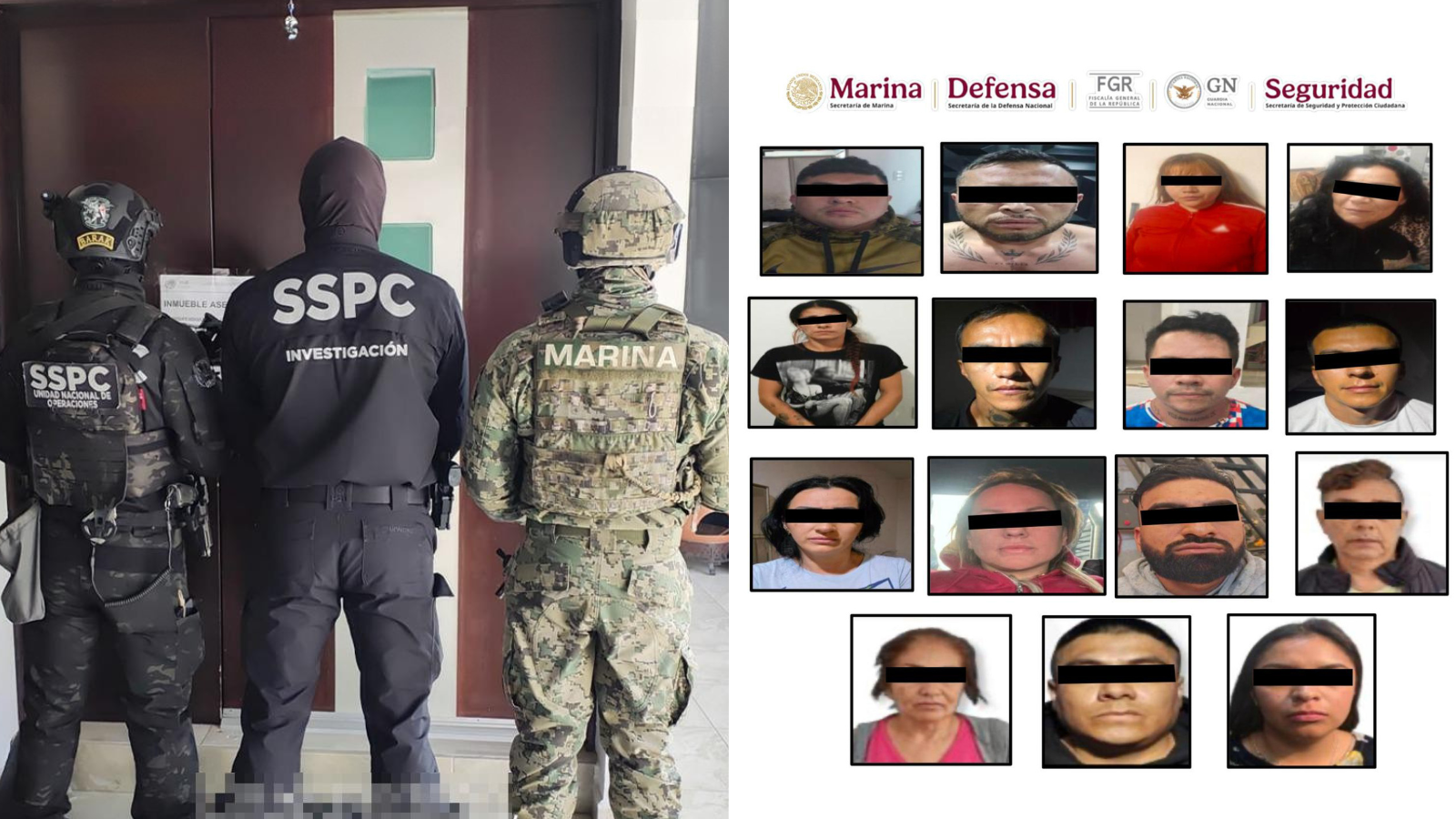 Tras cateos en cuatro estados, detienen a 15 miembros de un grupo criminal