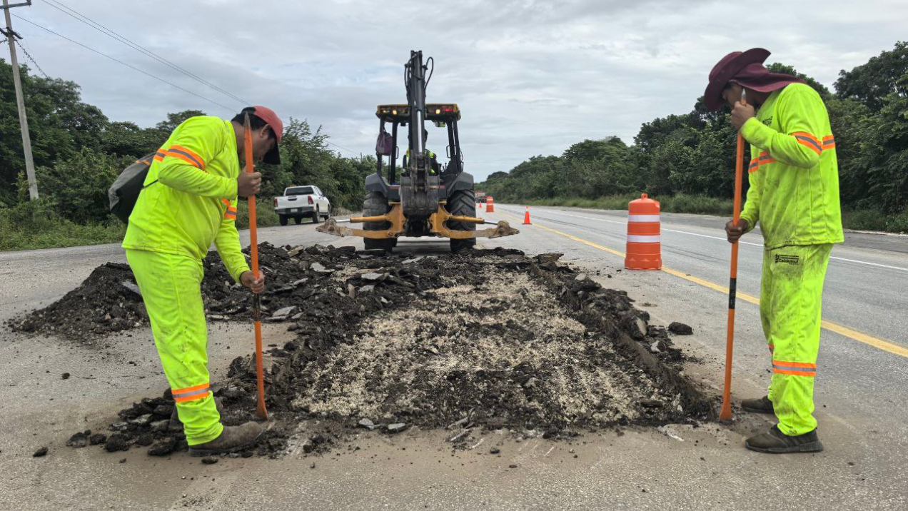 Con Bachetón, la SICT atendió más de 372 mil baches en la Red Carretera Federal Libre de Peaje en 2025
