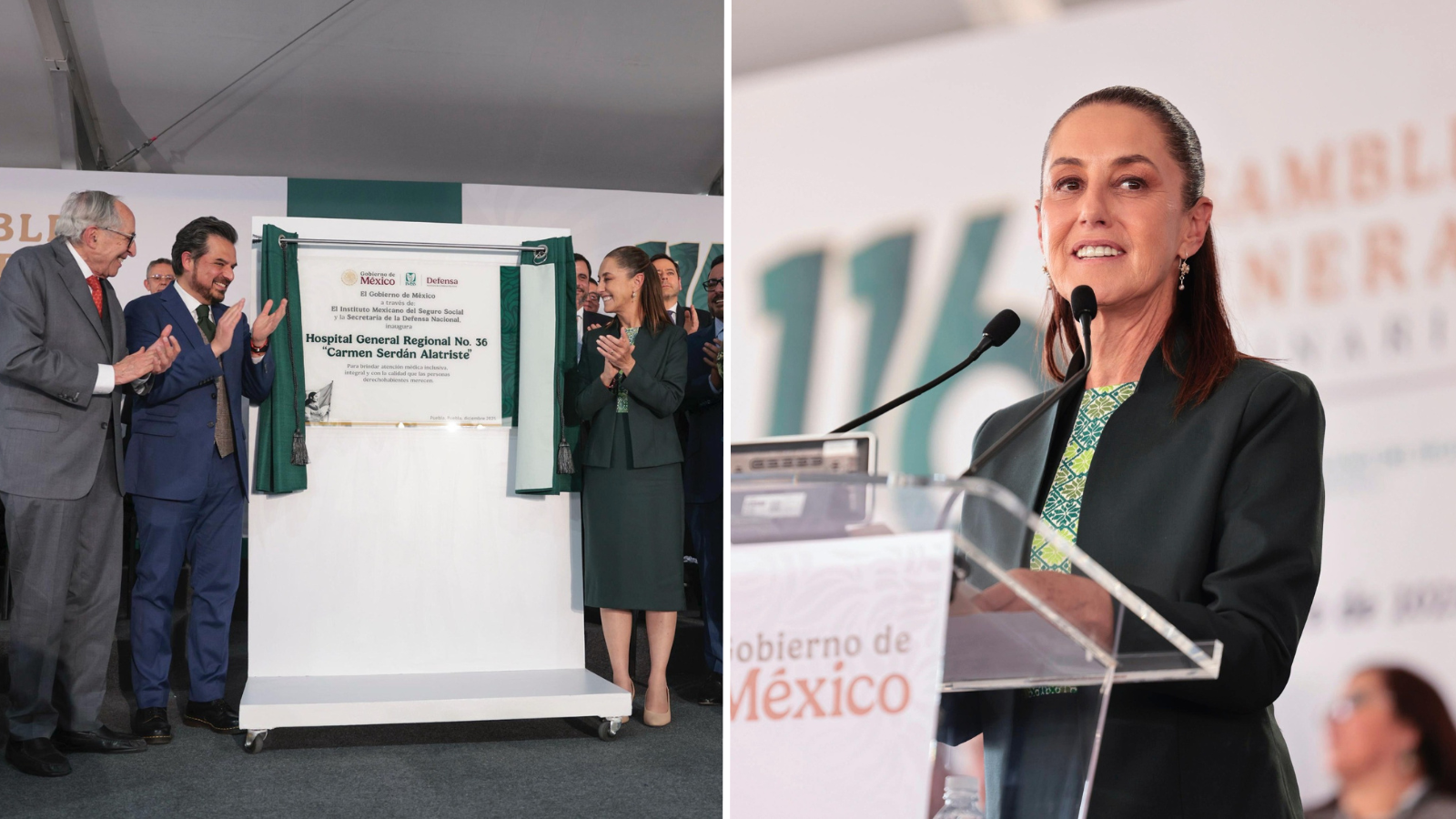 Sheinbaum inaugura un Hospital General Regional del IMSS en Puebla