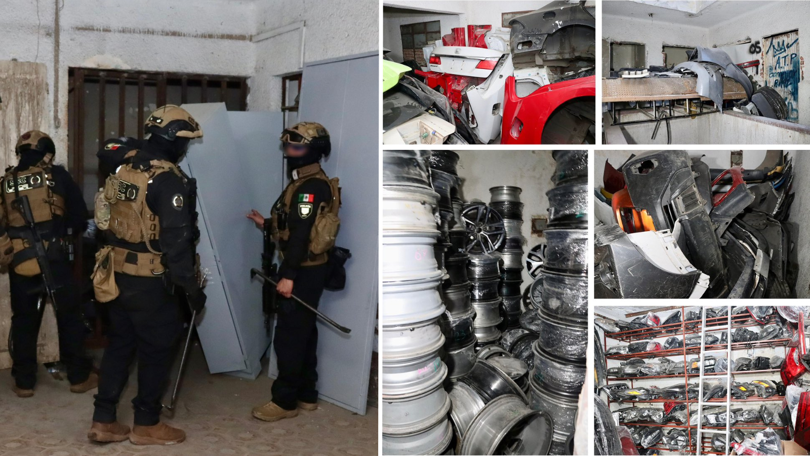 Decomisan 150 toneladas de autopartes robadas en CDMX