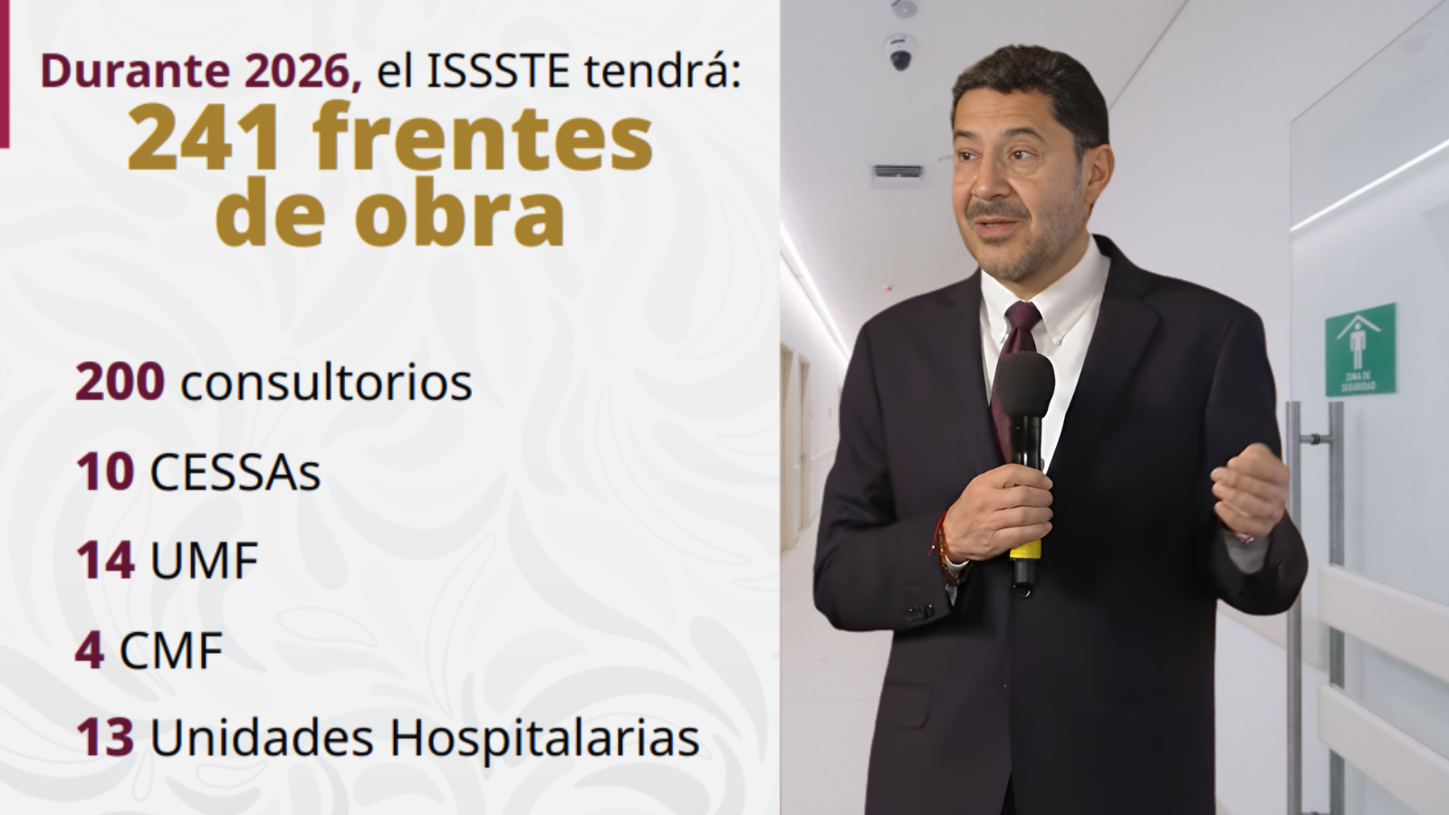 Martí Batres anuncia 241 frentes de obra en 2026 para fortalecer la infraestructura y servicios de salud del ISSSTE