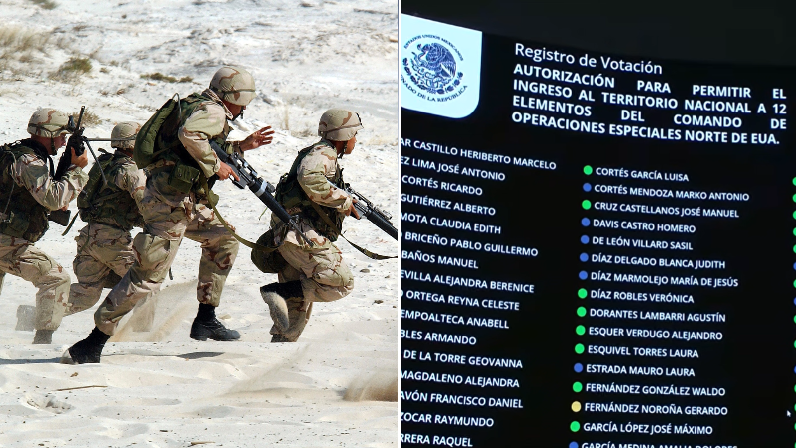 Senado avala ingreso de militares de EE. UU. para capacitar tropas de México