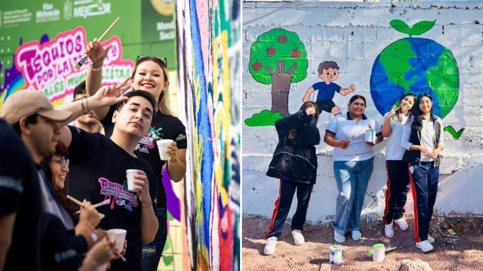 Más de un millón de jóvenes se suman a la Jornada Nacional de Tequios por la Tierra y Murales Mundialistas