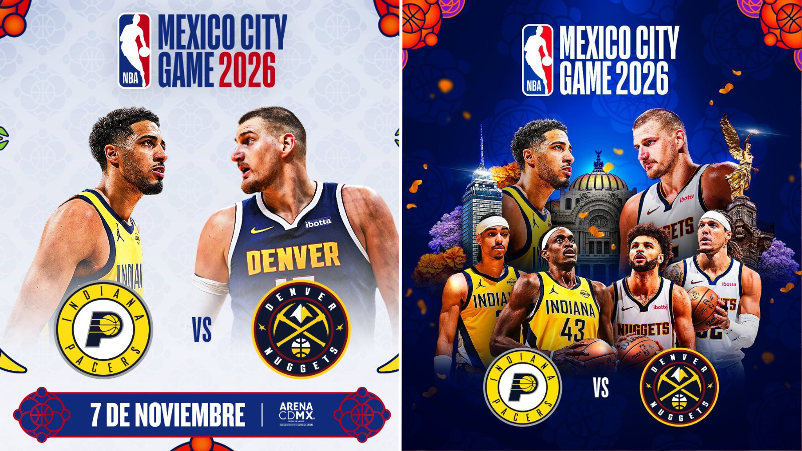 Nuggets y Pacers se enfrentarán en el Mexico City Game de la NBA