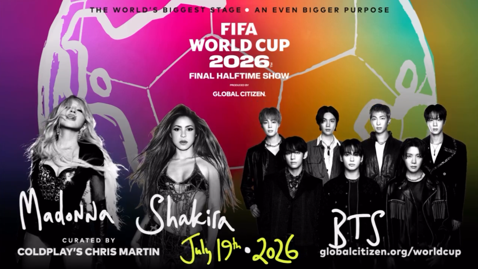 BTS, Shakira y Madonna darán show durante la final del Mundial 2026