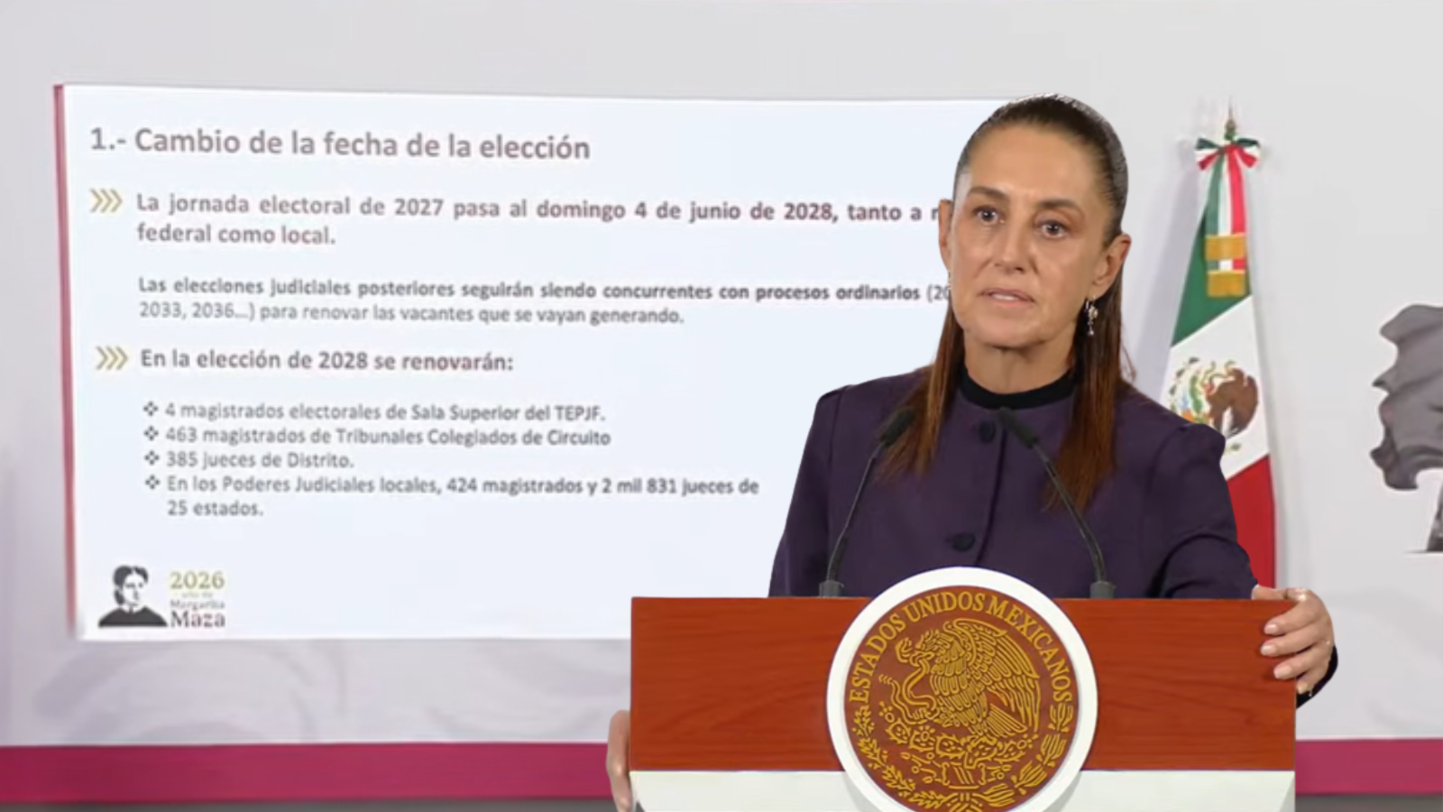 Sheinbaum enviará propuesta para cambiar la elección del Poder Judicial al 2028
