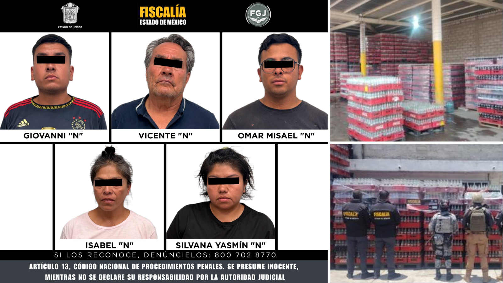 Aseguran más de 249 mil botellas de refresco robadas en bodegas de EdoMéx