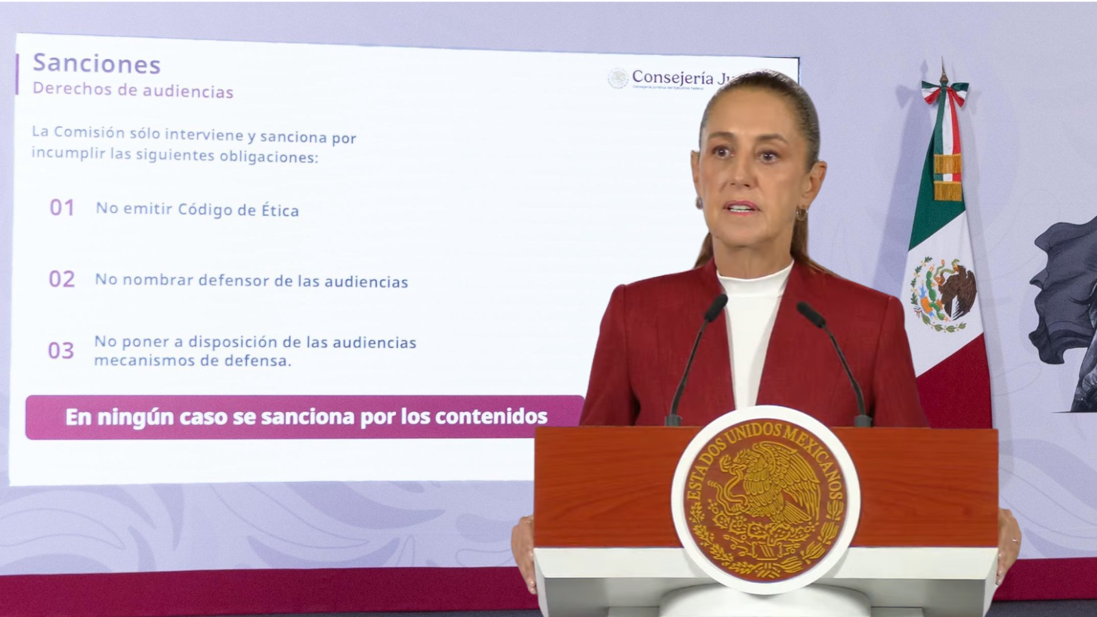 No hay censura el derecho de las audiencias es un principio constitucional Sheinbaum