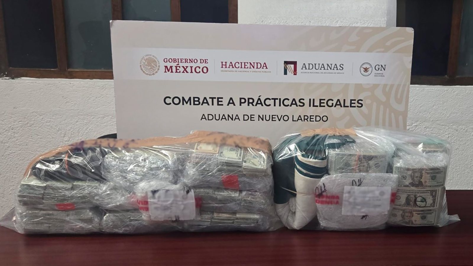 Aseguran cargamento oculto con más de 769 mil dólares en la aduana de Nuevo Laredo